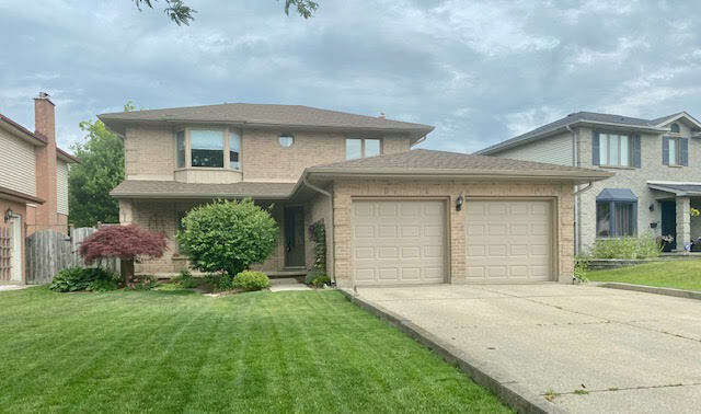 front view of house with double garage