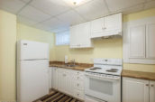 Kitchen with white interior